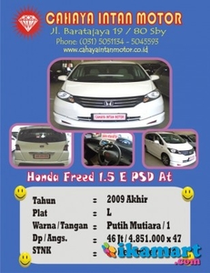 Honda Freed Psd E A/t 2009 Tgn 1 Plat L Surabaya