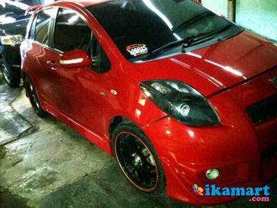 Jual Toyota Yaris Merah 2008 MT Tipe J Full Modif Exs Cewek SOLO KM45xxx