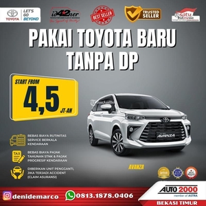 Promo Kinto Mobil Toyota Avanza 2024 Cicilan 4,5 Juta Program Sewa Kontrak Tahunan - Bekasi Kota Jawa Barat