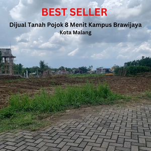 Dijual Tanah 8 menit Kampus Brawijaya Kota Malang Posisi Pojok
