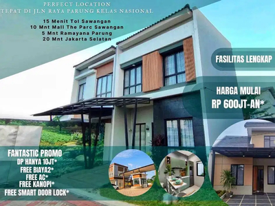 Hanya DP 10JT ALL in Rumah Keren Elegan Pinggir Jl Raya Parung