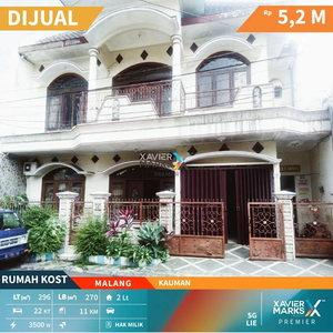 O104 Dijual Rumah Kost Exclusive Aktif dekat Alun-alun Malang