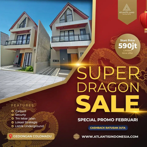 RUMAH 2 LANTAI MODERN DI COLOMADU PROMO 1 UNIT DISKON SERATUS JUTA