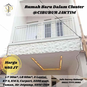 Rumah Baru 2 Lantai Dalam Cluster Eksklusif Di Ciracas Jakarta Timur
