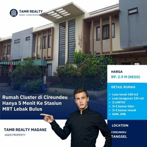 Rumah Second Cluster Cirendeu Ciputat Tangerang Selatan