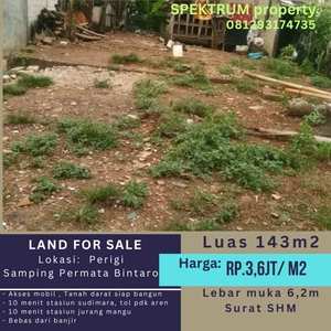 Tanah Termurah Pondok Aren 143m2 Shm Rp32jt Area Sektor 9