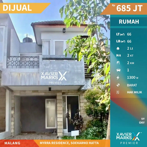 Dijual Cepat Rumah di Myrra Residence Suhat Malang Dekat Kampus