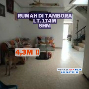 DIJUAL Rumah di Tambora, Lt. 174m2, SHM