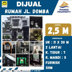 DIJUAL RUMAH MEWAH 2 LANTAI FULL FURNISH DI JALAN DOMBA MAKASSAR