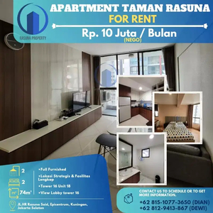Disewakan,Apartment Taman Rasuna, 2Kt, 2Km , Full Furnished, Siap Huni