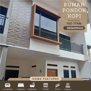 Jual murah rumah pondok kopi akses mobil