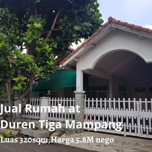 Jual Rumah at Duren tiga Mampang Luas 320sqm,harga 5.8M nego