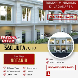 Jual Rumah minimalis murah di Jagakarsa Jaksel harga mulai 560 juta an