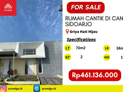 Rumah 1lt Angsuran Rp 0 di Griya Hati Hijau Candi Sidoarjo