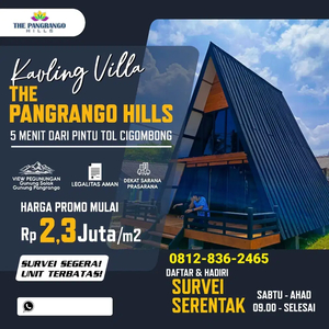 Tanah Kavling THE PANGRANGO HILLS Bisa Bangun View Gunung Dekat TOL