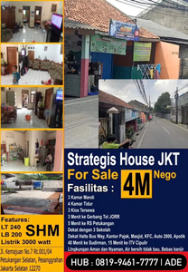 Dijual Rumah Lokasi Strategis di Petukangan Selatan Jakarta Selatan