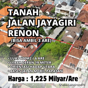 Dijual Tanah Jalan Jaya Giri VII Renon Denpasar