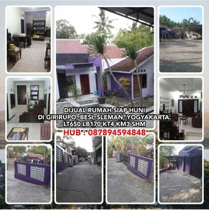 Jual Rumah Siap Huni Di Girirupo Besi Sleman Yogyakarta Lt650 Lb170