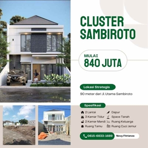 Rumah 2 Lantai Mewah Dalam Cluster Eksklusif Dekat Jl Tajem