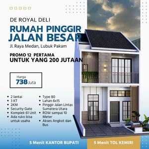 RUMAH DUA LANTAI TERMURAH PINGGIR JALAN LINTAS PAKAM