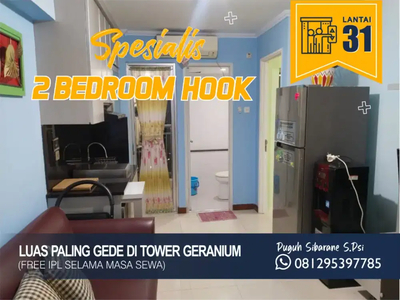 Spesialis 2 Bedroom Hook Apartemen Bassura City sudah Free IPL