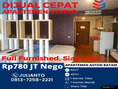 Dijual CEPAT Apartemen Studio Full Furnished di Aston Batam