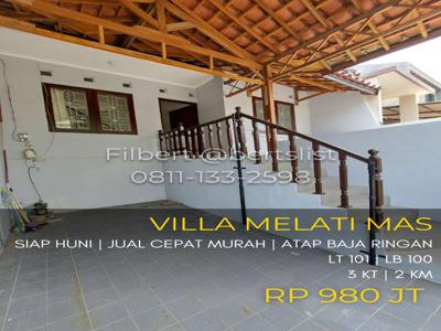 Dijual cepat MURAH Rumah 101m2 siap huni di Melati Mas Serpong