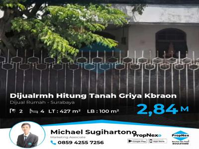 Dijual rumah hitung tanah griya kebraon surabaya