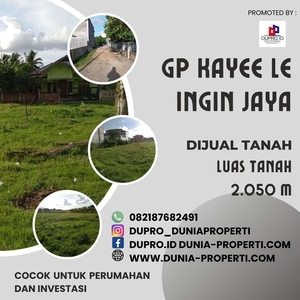 Dijual Tanah Dengan LT 2.050m Di Gp Kayee Le Kec Ingin Jaya Aceh Besar
