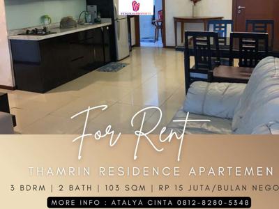 Disewakan Apartment Thamrin Residence 3BR Full Furnished View Pool