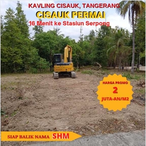 Kavling Cisauk Hanya 2Jt-an,16 Menit ke Stasiun Serpong Terima SHM