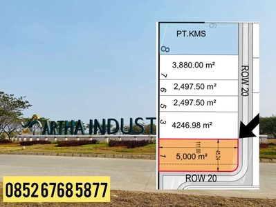 Kavling industri 5.000 M2 Karawang Barat Artha Industrial Hill