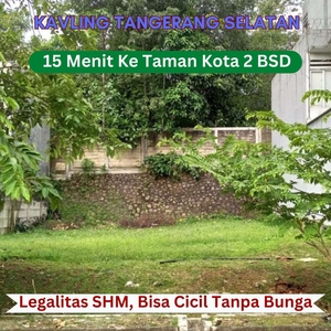 Kavling Tanah Tangerang Selatan Dekat Taman kota BSD, Terima SHM
