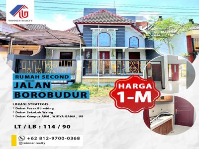 Rumah Luas Jalan Borobudur Malang, Strategis, Dekat Pasar Blimbing