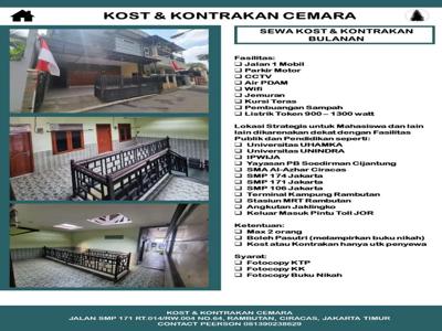 Kontrakan / Kost dekat IPWIJA, UHAMKA, UNINDRA, AKPER