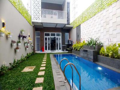 Rumah grees lux private pool full furnished di budi indah setiabudi