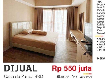 Apartemen Casa De Parco Studio Full Furnished