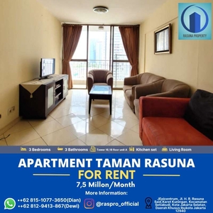 Apartemen Taman Rasuna Disewakan|2 kamar tidur|Full furnished