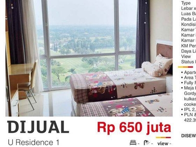 Dijual Apartemen Studio Furnished Bagus Dekat Uph Mall Karawaci