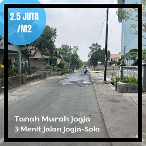 Dijual Tanah Jogja,3 Menit Jl Jogja-Solo,Bisa Cicil Bunga 0%