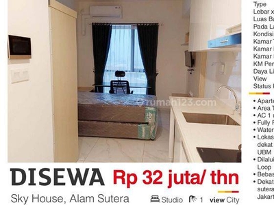 Disewa Apartemen Sky House Alam Sutera Tangerang Type Studio Bagus Furnished Siap Huni