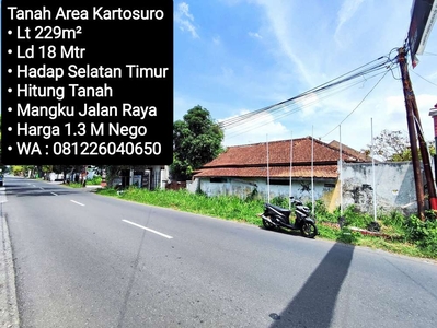 Jual Tanah Area Kartasura Mangku Jalan Raya, Dekat De Colomadu, Luwes
