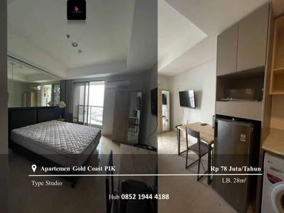Sewa Apartemen Gold Coast PIK High Floor Type Studio Full Furnished