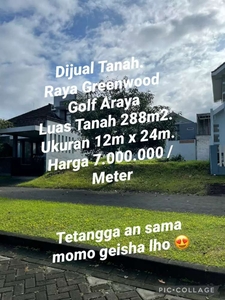 Tanah Dijual Araya Raya Greenwood Golf Malang