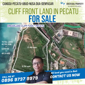 Cliff land for sale in bingin pecatu bali