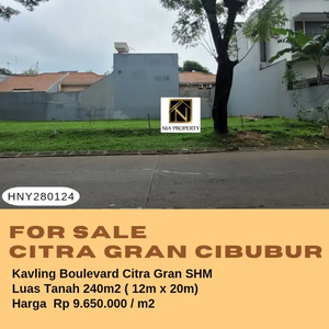 Di jual kavling boulevard harga 9,650jt/m2. Hunian CitraGran Cububur.