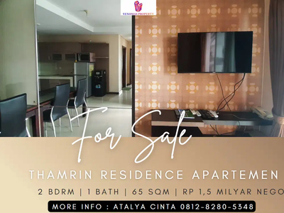 Dijual Apartement Thamrin Residence 2BR Full Furnished View Timur