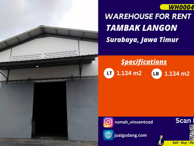 Disewakan Gudang di Tambak Langon 14 menit ke Pelabuhan Teluk Lamong