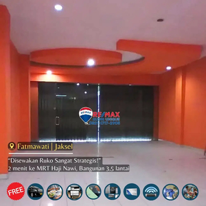 Disewakan Ruko 3,5 lantai sangat strategis 2 menit ke MRT Haji Nawi