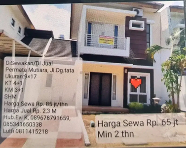 Disewakan rumah di komp Permata Mutiara Makassar